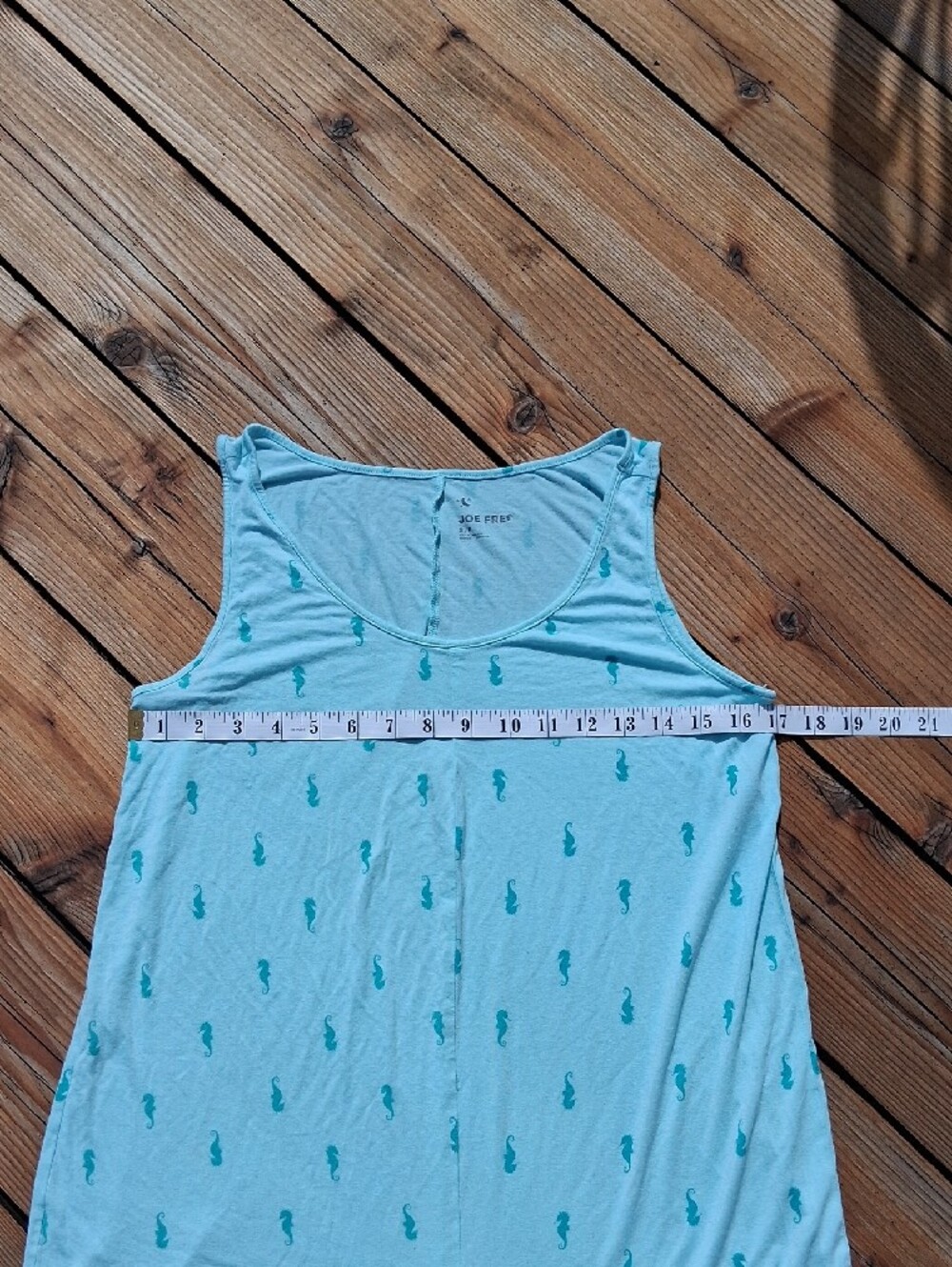 Joe Fresh Light Blue Seahorse-Print Sleeveless Sleep Romper - Picture 3 of 4